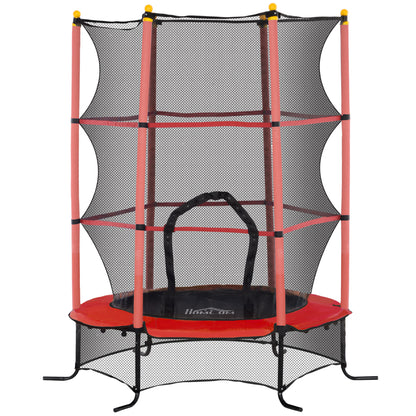 Cama Elástica Infantil Homcom Acero, Pp Rojo Y Negro 163x163x190 Cm_0