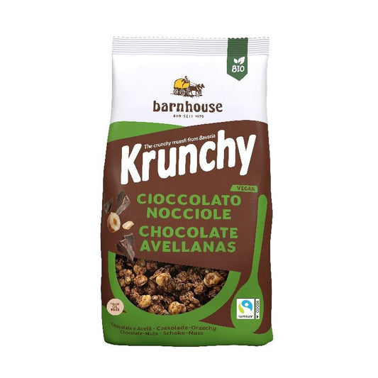 Muesli Krunchy Chocolate  y Avellana BIO Barnhouse, 375 g