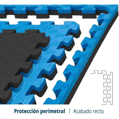 Artatami® Tatami Puzzle 1x1x20 mm Negro - Azul Pack Ahorro【10 Unidades】Gimnasios - Fitness - Pilates - Yoga_2