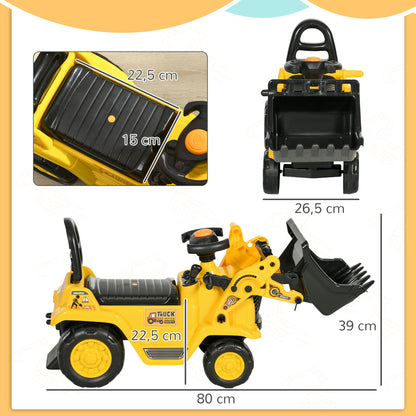 Tractor Correpasillos Homcom Pp, Abs Amarillo 80x26.5x39 Cm 301-058_2