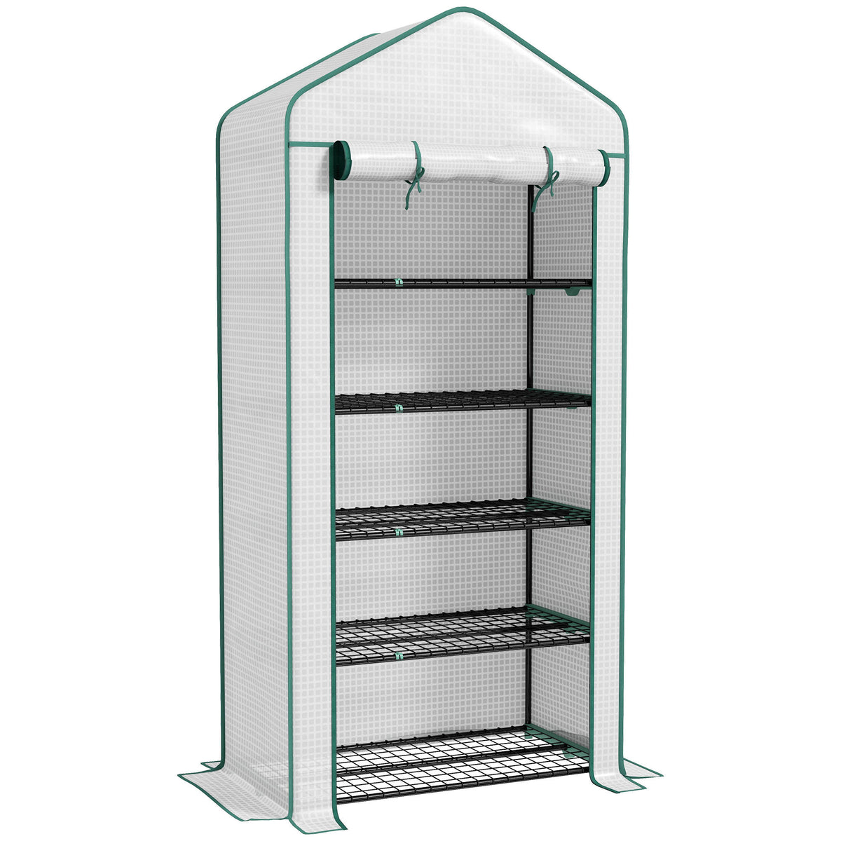 Invernadero De Jardín Outsunny Pe, Acero Blanco 90x49x193cm 845-937v00wt_0
