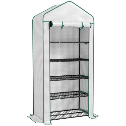 Invernadero De Jardín Outsunny Pe, Acero Blanco 90x49x193cm 845-937v00wt_0