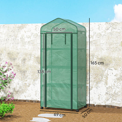 Invernadero De Jardín Outsunny Acero, Pe Verde 69x50x165 Cm_2