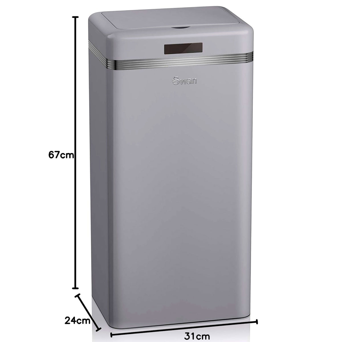 Swan Cubo De Basura Cocina Automático, Sensor De Movimiento, 45l, Metálico, Papelera Reciclaje, Swka4500grneu, Gris_4