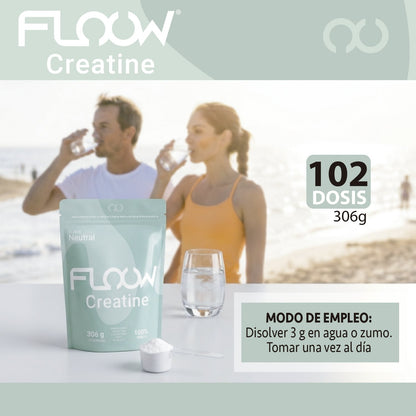 Creatina Monohidratada Sin Sabor (neutra) Pack 2 X 306 G - 612 G (180 Dosis) Floow Creatine En Polvo Pura Sin Azúcar_2