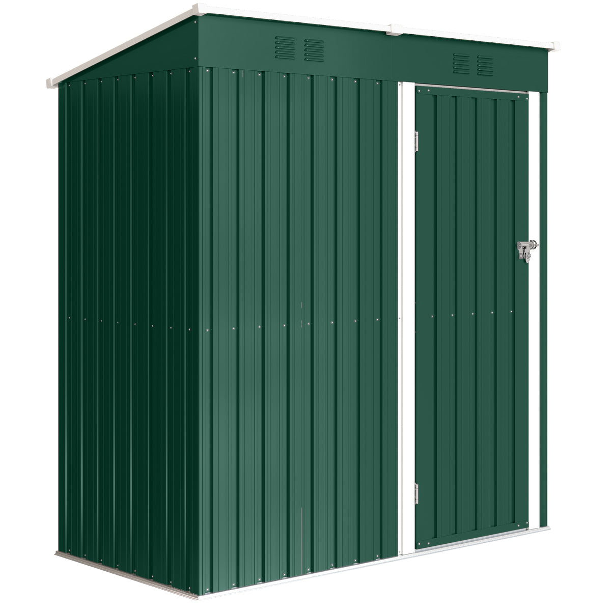 Caseta De Jardín Outsunny Acero Galvanizado Verde 163x90x179 Cm_0