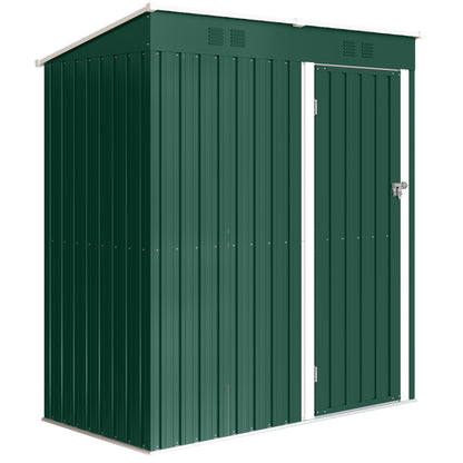 Caseta De Jardín Outsunny Acero Galvanizado Verde 163x90x179 Cm_0