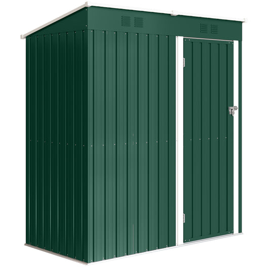 Caseta De Jardín Outsunny Acero Galvanizado Verde 163x90x179 Cm_0