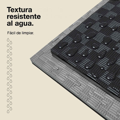 Tatami Puzzle 4cm 100x100cm – Superficie 5 Líneas Gris/negro Jowy_4