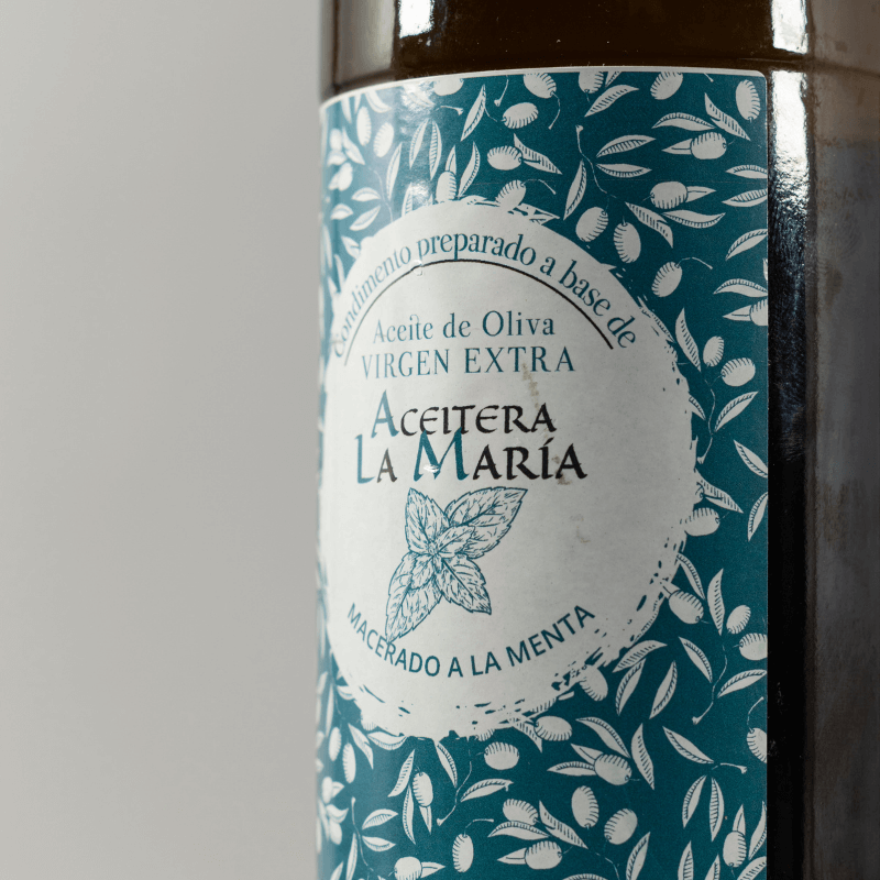 Aceite De Oliva Virgen Extra Macerado A La Menta 50 Cl Cristal_1