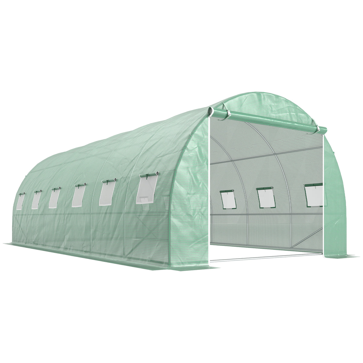 Invernadero De Jardín Outsunny Verde 12 Ventanas 6x3x2m_0