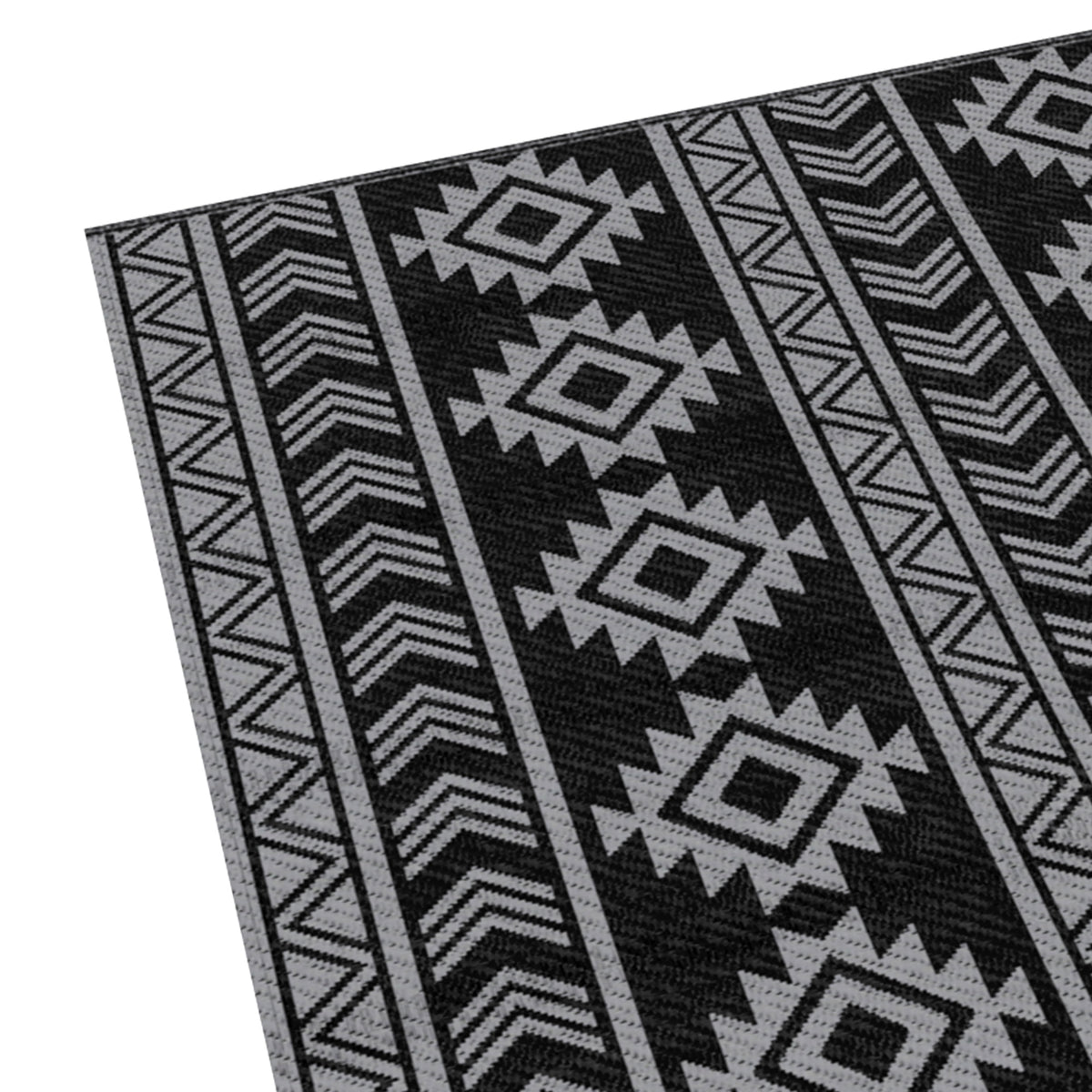 Alfombra De Exterior Outsunny Polipropileno Negro Y Gris Claro 182x274x0.3 Cm_4