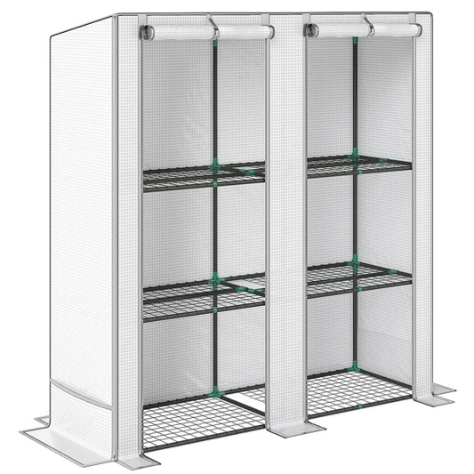 Invernadero De Jardín Outsunny Polietileno, Acero Blanco 144x48x152 Cm 84h-241v01wt_0