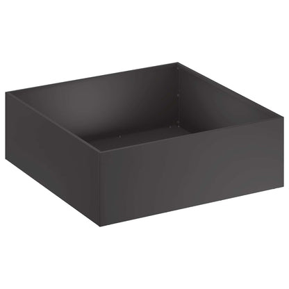 Macetero De Jardín Negro 60 X 60 X 20 Cm Acero Laminado En Frío_0