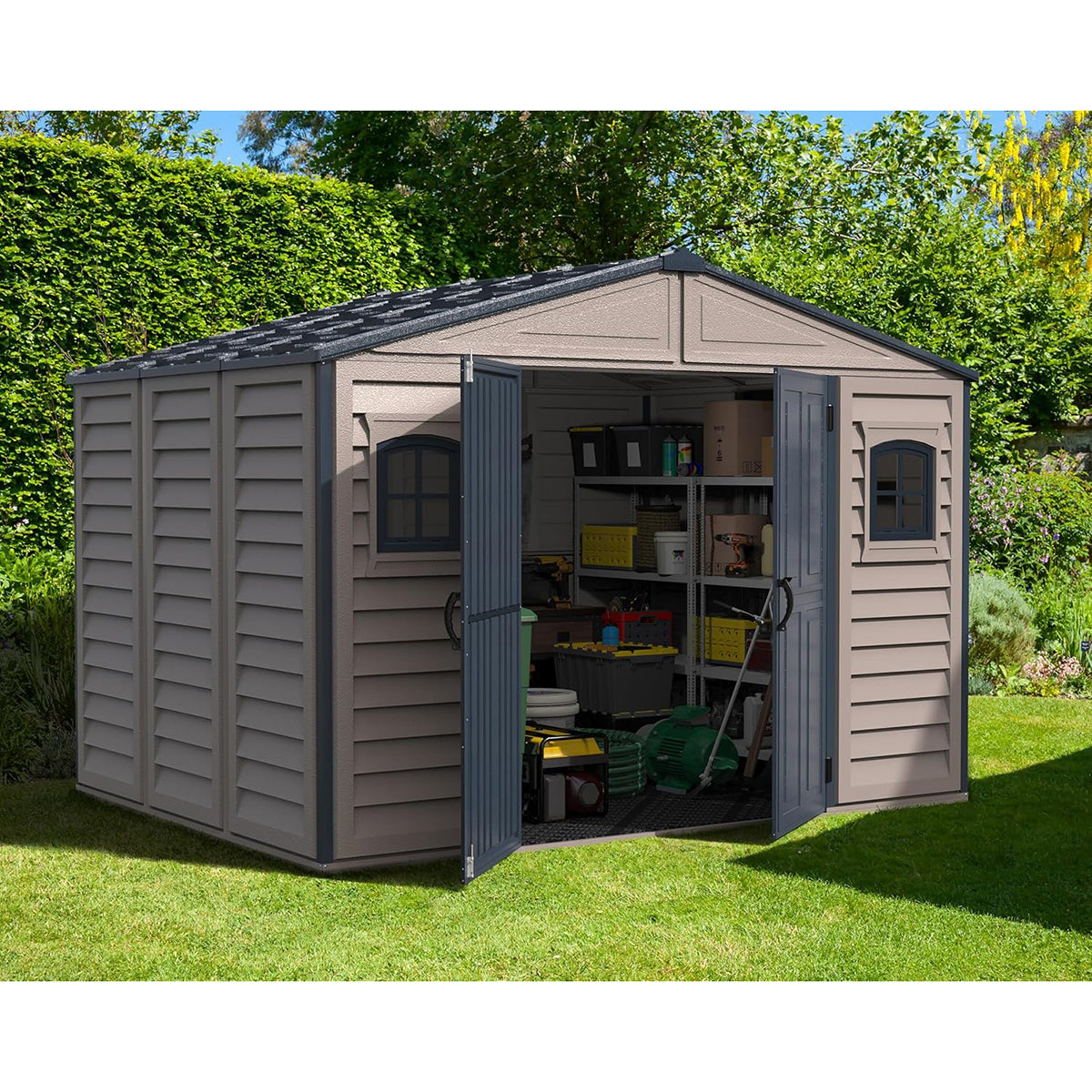 Duramax - Caseta Jardín - Woodbridge Plus 10.5x8 - Pvc - Color Gris Claro Y Oscuro_1