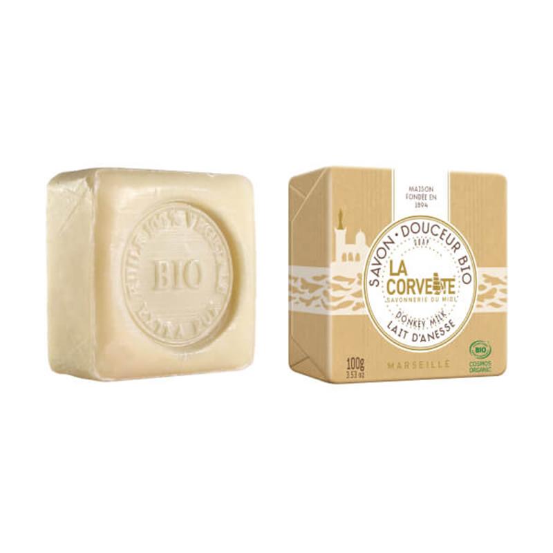 Jabón natural en pastilla Leche de Burra  BIO La Corvette 100 g