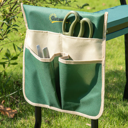 Taburete De Jardín Outsunny Verde Y Negro 58x28x49 Cm_4