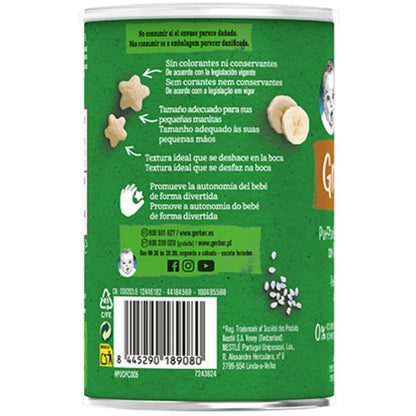 Snack orgánico de Trigo y Arroz con Plátano Gerber Organic 35 g GERBER Organic Trigo y Arroz con Plátano