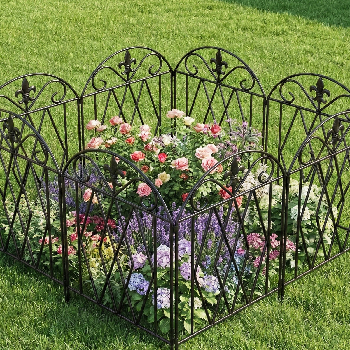 Vallas De Jardín Outsunny Metal Negro 125x56 Cm_3