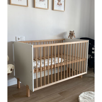 Cuna Convertible En Cama Umami Estilo Nórdico Infantil, Con Ruedas, Kit Colecho Y Barandillas De Seguridad_4