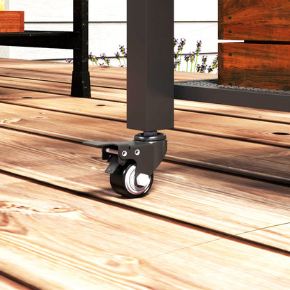 Carrito De Parrilla Outsunny Acero, Metal Negro 105x50x79 Cm_4