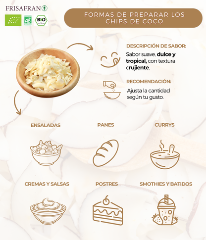 Chips De Coco Ecológicos | Deshidratados | Frisafran 500 G_4