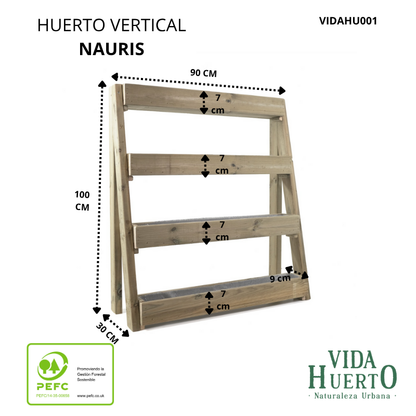 Huerto Urbano Nauris Vertical 4 Departamentos Vidahuerto 90x30x100 Cm._3