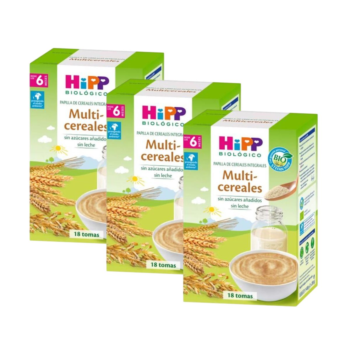 Pack x 3 Papilla multicereales bio +6 meses HiPP 400 g