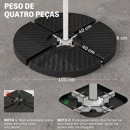 Base Para Sombrilla Outsunny Hdpe Negro 100x100x8 Cm_2