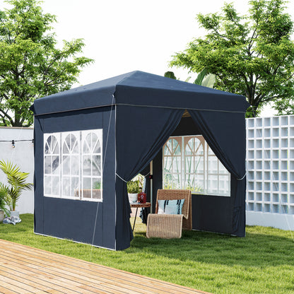 Carpa Plegable Outsunny Metal, Tela Oxford Azul 248x248x270 Cm_1