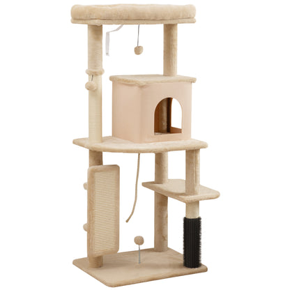 Pawhut Árbol Rascador Para Gatos Grande Altura 132 Cm Beige_1