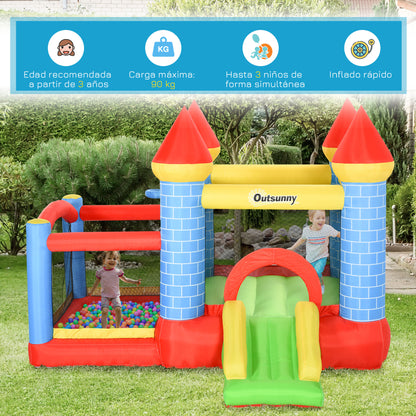 Castillo Inflable Infantil Outsunny Multicolor 280x260x210 Cm_5