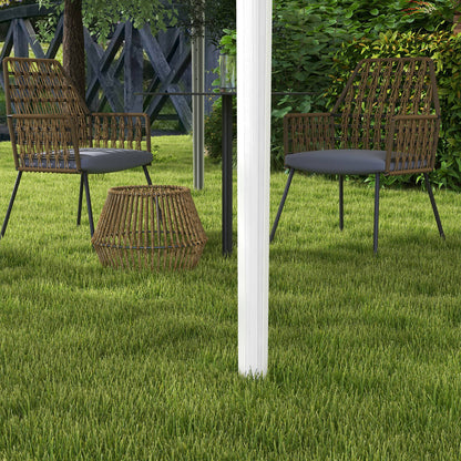 Carpa Plegable Outsunny Tela Oxford, Acero Blanco 295x295x255 Cm_4