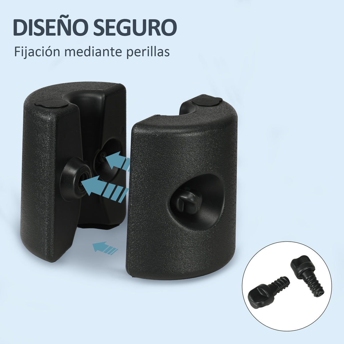Pesos Para Carpas Outsunny Hdpe Negro 24x24x25.5 Cm_5