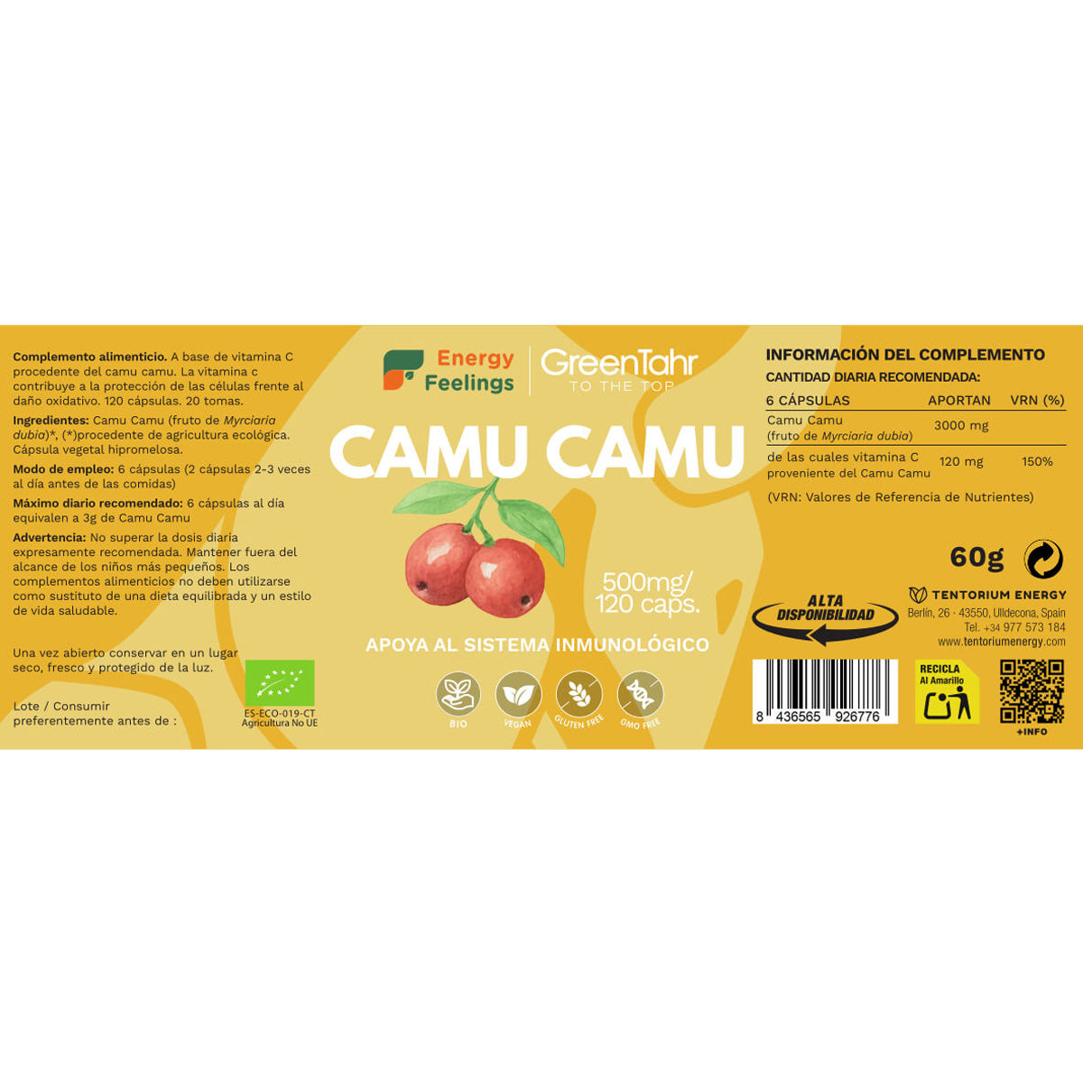 Camu Camu ECO Energy Feelings 120 cápsulas