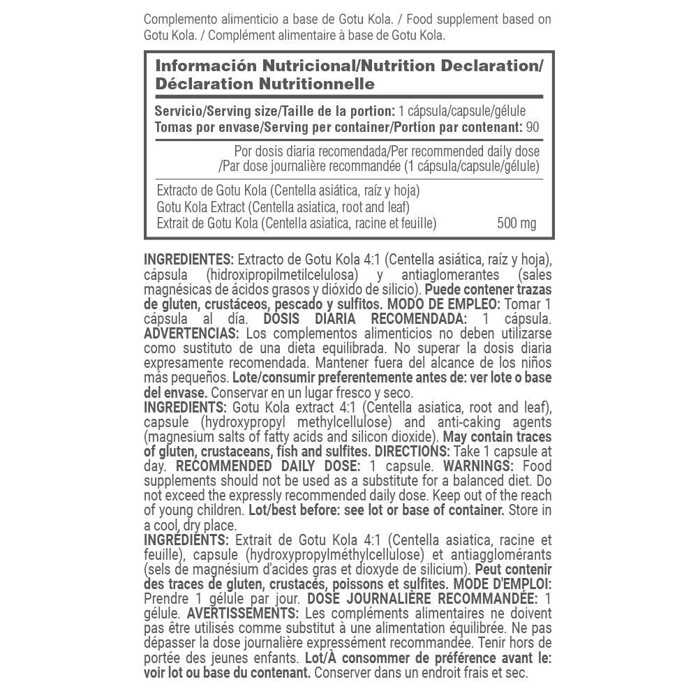 Gotu Kola 500mg - 90 Cápsulas Vegetales - Gotu Kola - Masmusculo_4