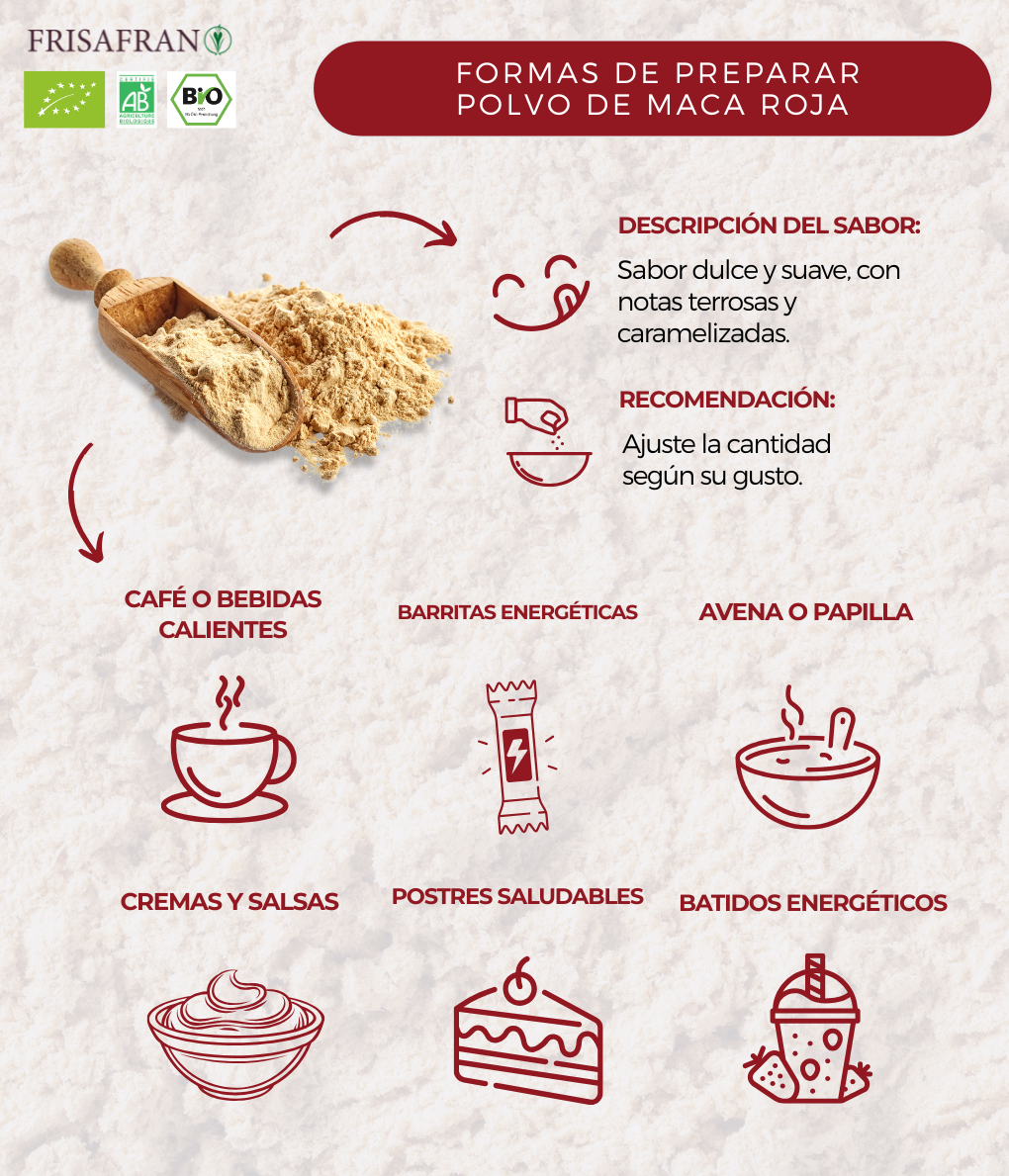 Maca Roja En Polvo Ecológica | Calidad | Frisafran 500 G_4