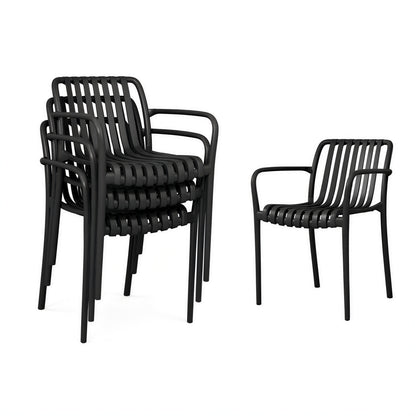 Sillas De Jardín Outsunny Pp Negro 55x58.5x81.5 Cm_3