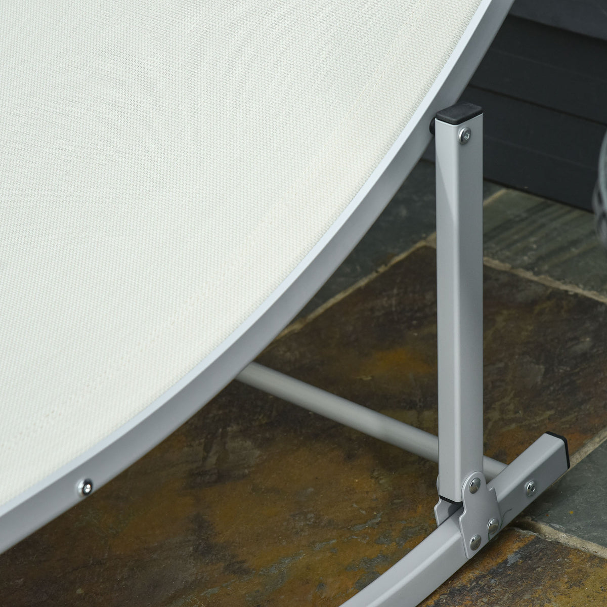 2 Tumbonas Plegables De Jardín Aluminio Outsunny 165x61x63 Cm Beige_3