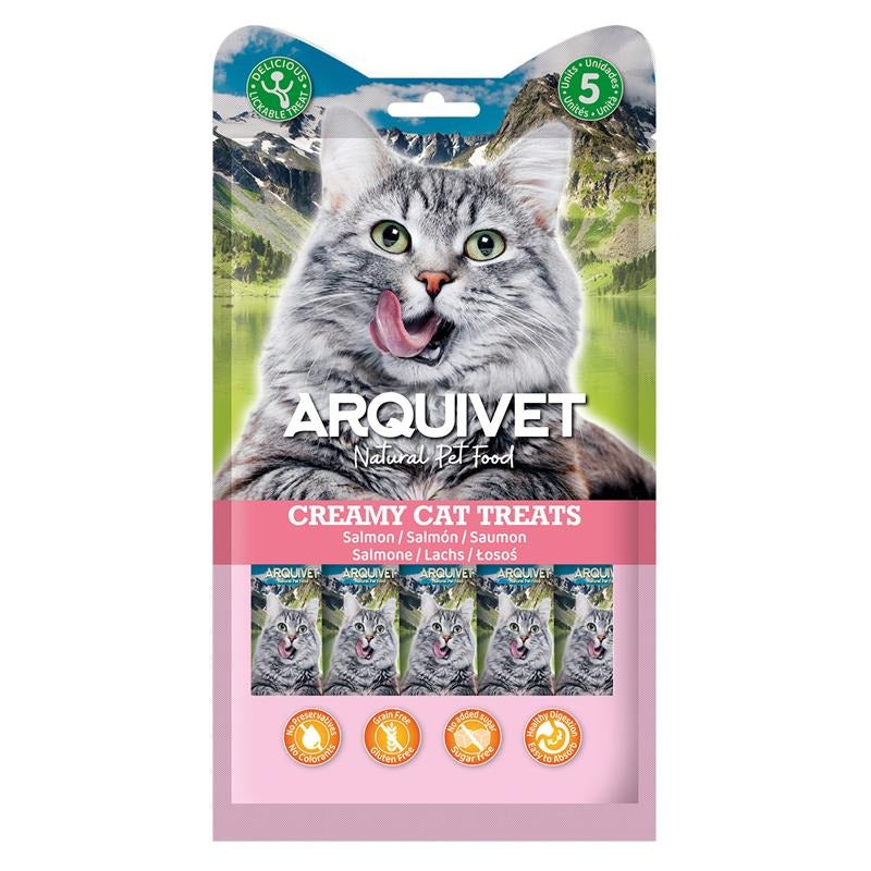 Creamy Cat Treats Snack cremoso de Salmón Arquivet 5x14 g
