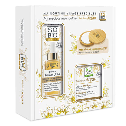 Cofre regalo cuidado facial precieux argan bio &amp; ácido hilauronico, So 'Bio