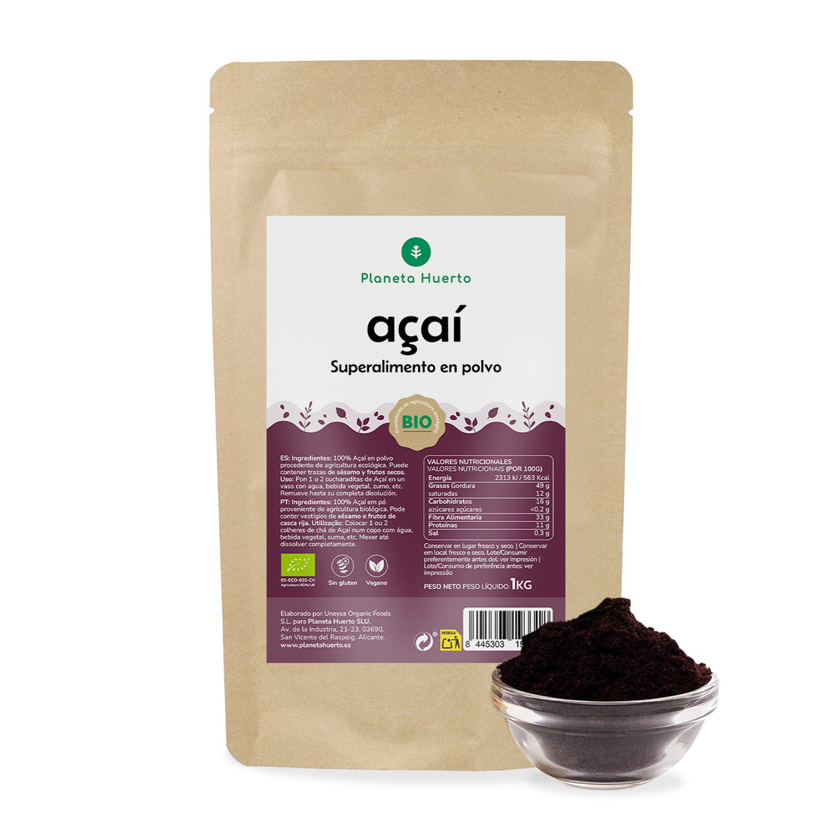 Açaí en polvo ECO Planeta Huerto 1 kg