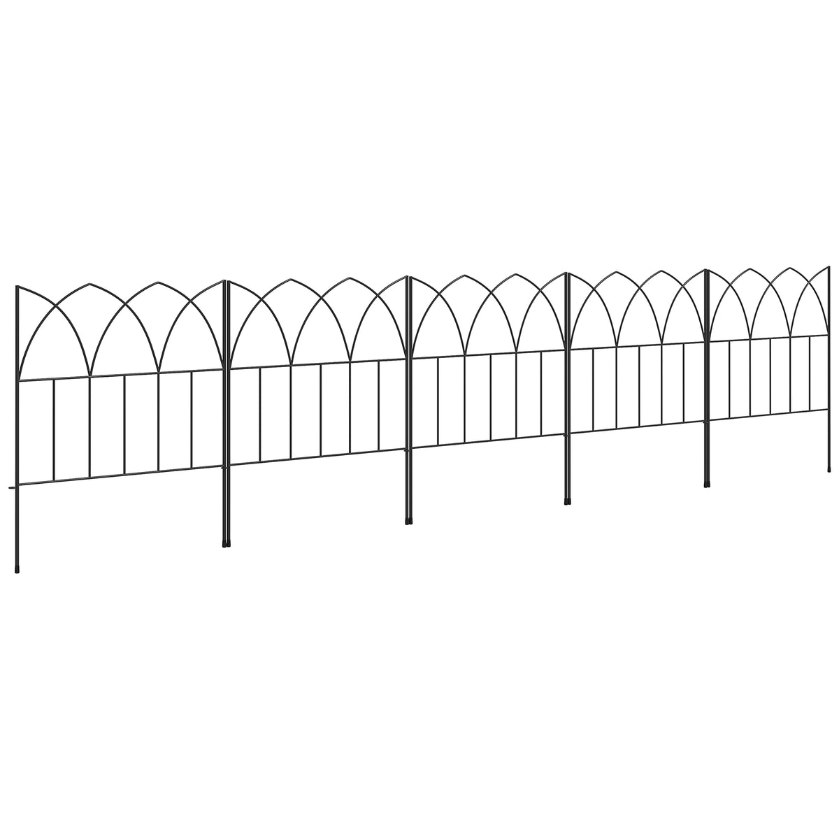 Vallas De Jardín Outsunny Metal Negro 205x45.5 Cm_0