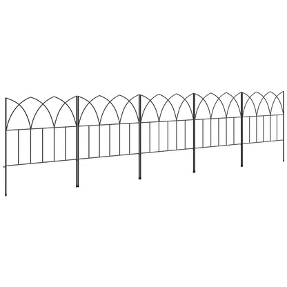 Vallas De Jardín Outsunny Metal Negro 205x45.5 Cm_0