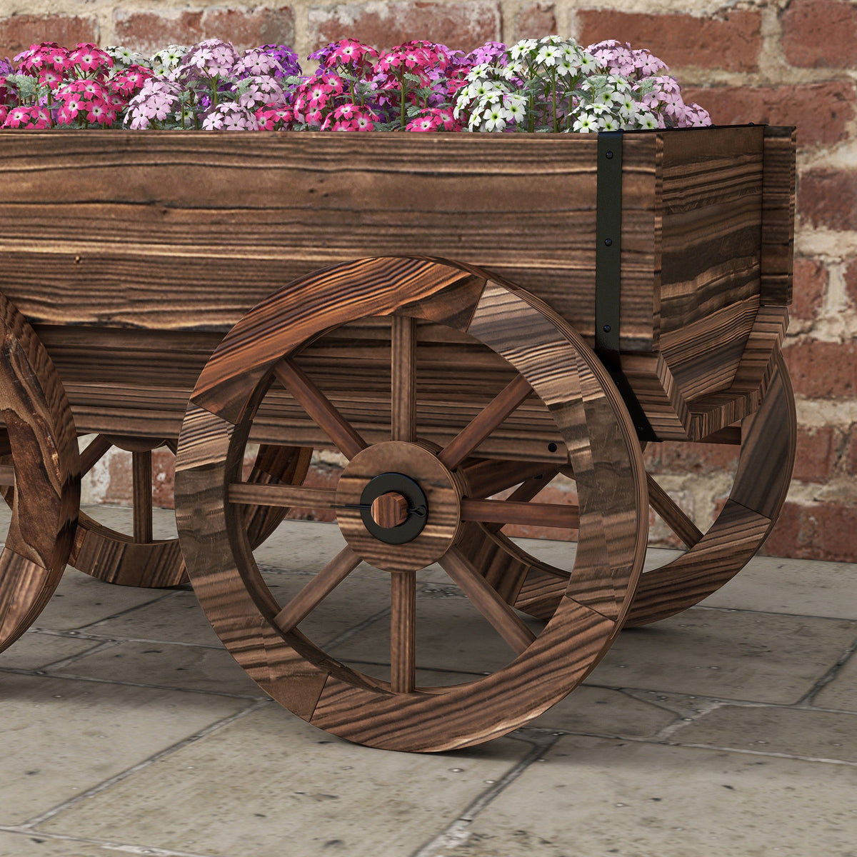 Jardinera Outsunny Madera De Abeto Carbonizado 120x41x54 Cm_4