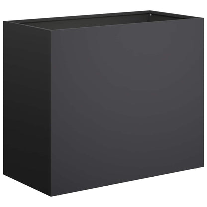 Macetero De Jardín Negro 60 X 30 X 40 Cm Acero Laminado En Frío_0