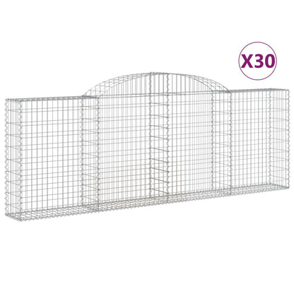 Cestas De Gaviones 30 Uds Forma Arco Hierro 300x30x100/120 Cm_0