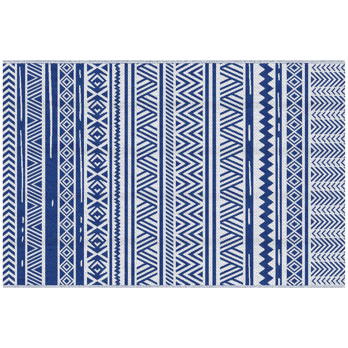 Alfombra De Exterior Outsunny Pp Azul Oscuro Y Blanco 182x274x0.3 Cm_0
