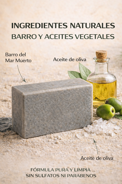 Jabón Sólido Natural de Barros del Mar Muerto 100 g | Limpieza Purificante para Piel Grasa y Mixta | M&amp;On Naturals_1