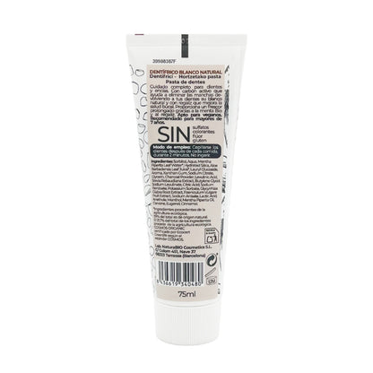 Pasta de Dientes Blanco Natural con Regaliz &amp; Carbón Activo Sin Flúor, NaturaBIO Cosmetics, 75 ml